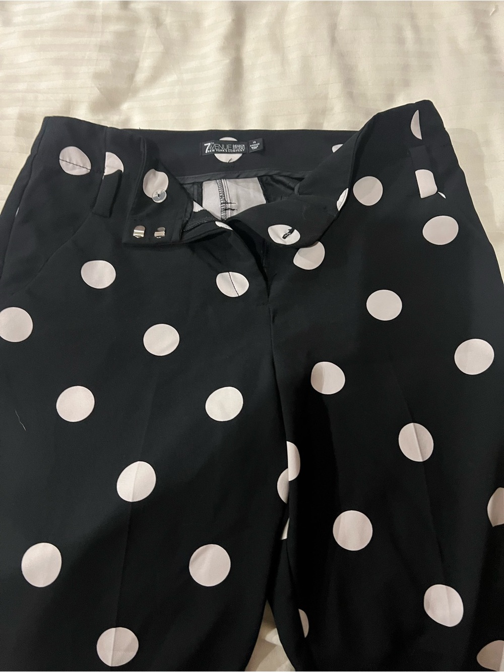 7th Avenue Black Polka Dot Trousers
